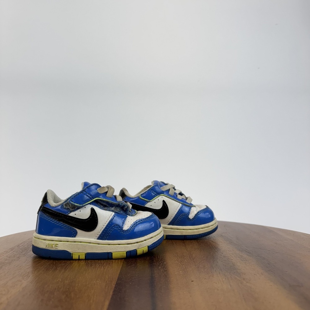 Little Kids Nike Dunk Low Blue‎ White Leather Comfort Casual Sneakers Size 5 C